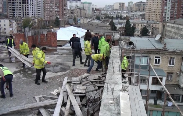 Bakıda qanunsuz inşa olunan obyektlər sökülüb - FOTO/VİDEO