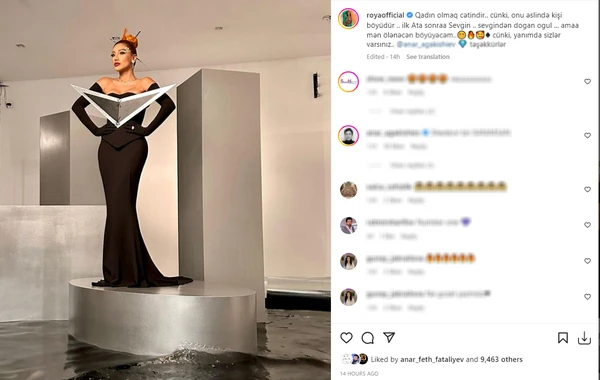 Röya dərin sinə dekoltesi ilə göz oxşadı - FOTO/VİDEO