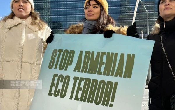 Nyu-Yorkda yaşayan azərbaycanlılar BMT-nin binası qarşısında aksiya keçiriblər - FOTO
