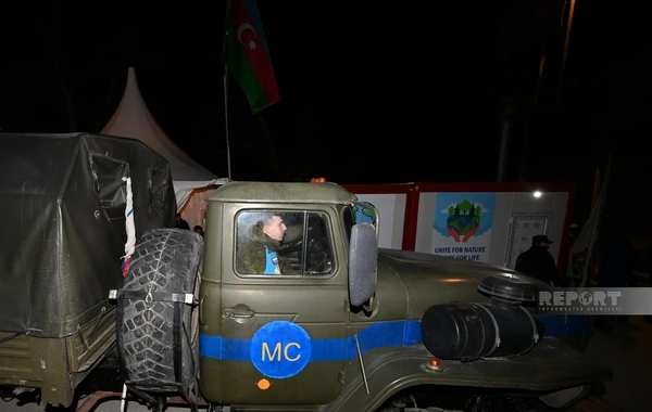 Laçından Xankəndi istiqamətinə Rusiya sülhməramlılarının 15 avtomobili maneəsiz hərəkət edib - FOTO