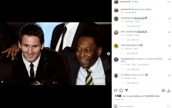 Messidən Pele ilə bağlı PAYLAŞIM - FOTO