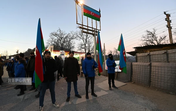 Акция протеста на дороге Ханкенди - Лачын продолжается 23-й день - ФОТО