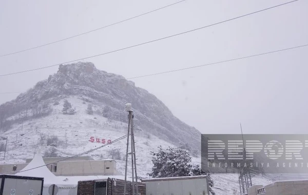 Şuşaya 10 sm qar yağıb - FOTO/VİDEO