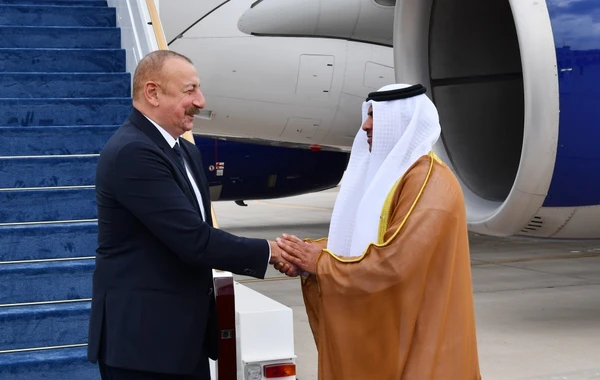 Prezident İlham Əliyev Birləşmiş Ərəb Əmirliklərinə işgüzar səfərə gedib - FOTO