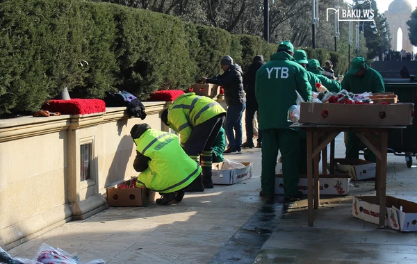 Şəhidlər Xiyabanında 20 Yanvar faciəsinin ildönümünə hazırlıq prosesindən FOTOLAR