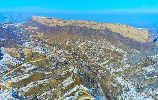 Qarlı "Zəfər Yolu"ndan görüntülər - FOTO/VİDEO
