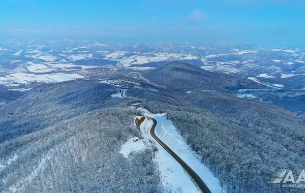 Qarlı "Zəfər Yolu"ndan görüntülər - FOTO/VİDEO