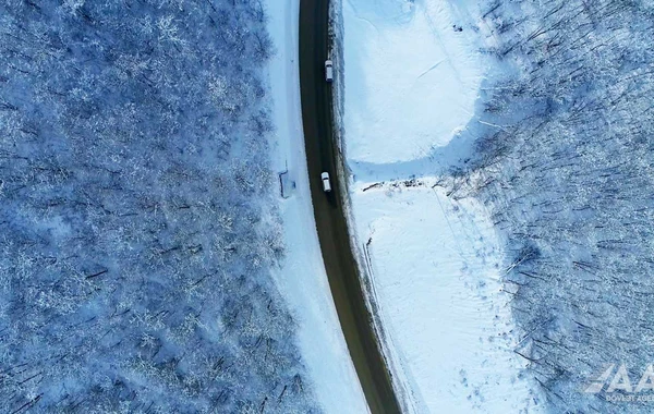 Qarlı "Zəfər Yolu"ndan görüntülər - FOTO/VİDEO
