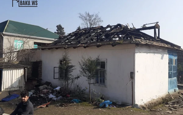 Azərbaycanda daha bir şəhid ailəsinin evi yanaraq kül oldu - FOTO/VİDEO