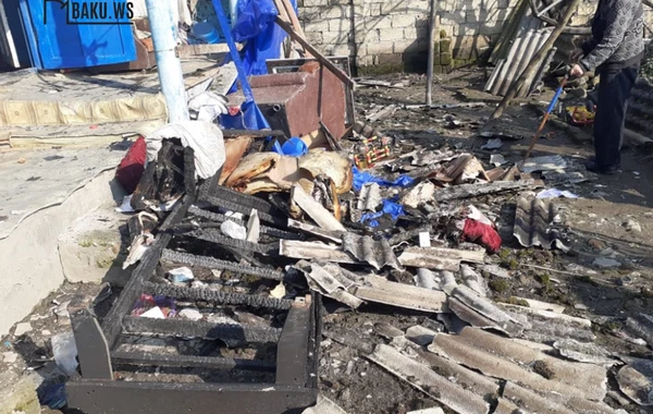 Azərbaycanda daha bir şəhid ailəsinin evi yanaraq kül oldu - FOTO/VİDEO