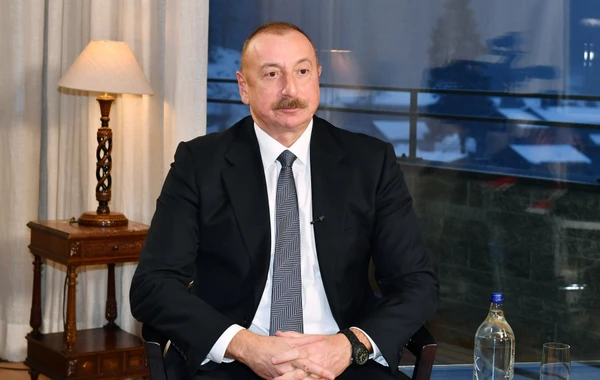 Prezident İlham Əliyev Davosda Çinin CGTN televiziya kanalına müsahibə verib - FOTO