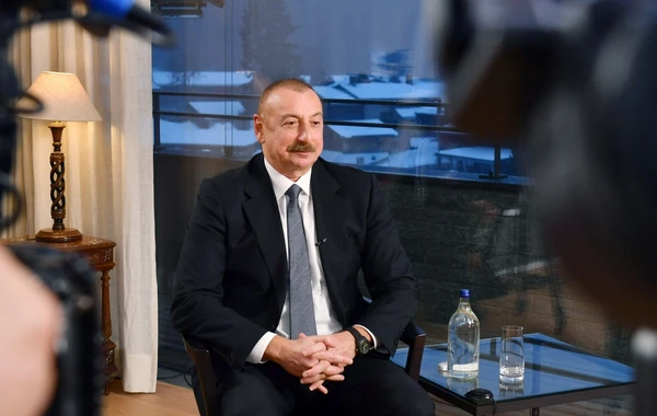 Prezident İlham Əliyev Davosda Çinin CGTN televiziya kanalına müsahibə verib - FOTO