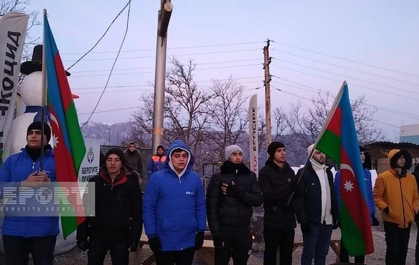Акция протеста на дороге Ханкенди-Лачын продолжается уже 39 дней - ФОТО