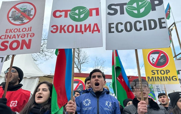 Участники акции на дороге Ханкенди-Лачын требуют положить конец экотеррору - ВИДЕО