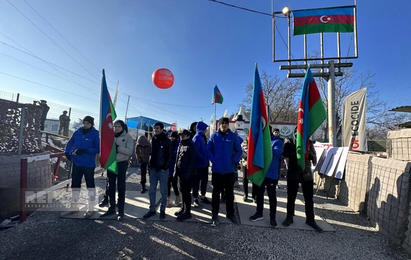 Акция протеста на дороге Ханкенди-Лачын продолжается 46-й день - ФОТО