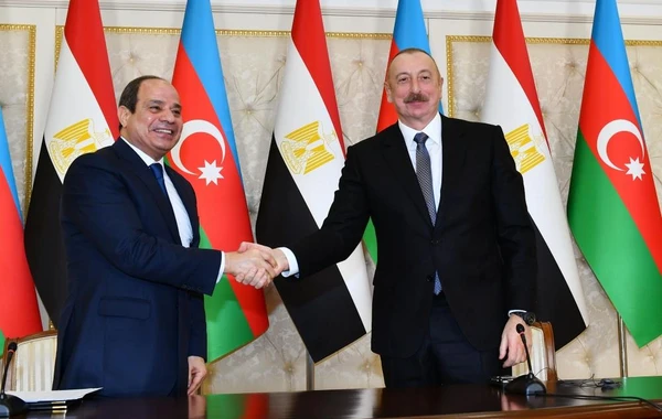 Azərbaycan və Misir prezidentləri mətbuata bəyanatlarla çıxış ediblər - FOTO