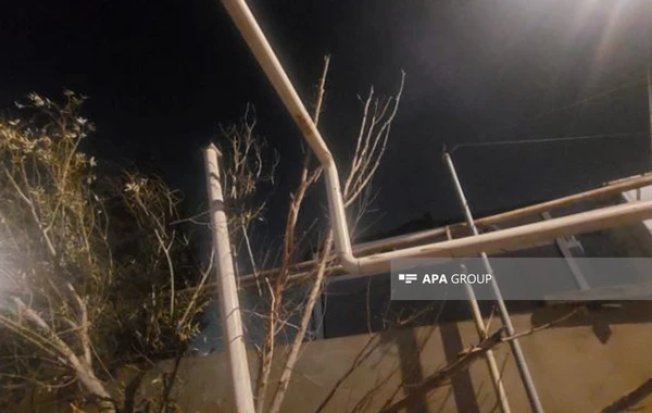 Bakıda idarəetmədən çıxan maşın ağac və qaz dirəyini qoparıb - FOTO