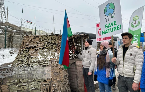 Участники акции на дороге Ханкенди-Лачын проявляют высокую активность и на 51-й день акции - ФОТО