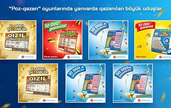 "Poz-Qazan" oyunlarında yanvarda 7 böyük uduş qazanıldı