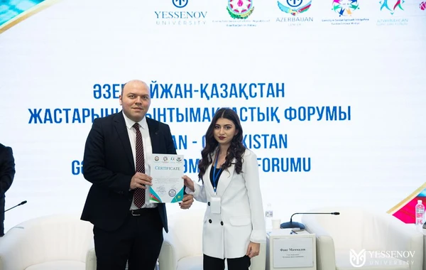Aktau şəhərində Azərbaycan - Qazaxıstan gənclərinin həmrəylik forumu keçirilib - FOTO
