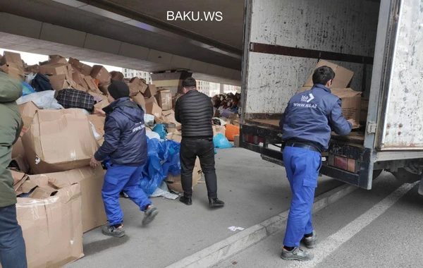 Азербайджанский народ продолжает собирать помощь для Турции - ВИДЕО