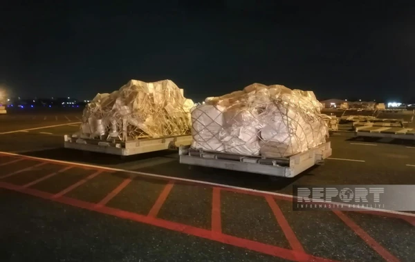 Azərbaycanın növbəti humanitar yardımları Türkiyəyə yola salınıb - FOTO