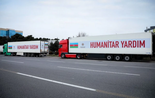 Heydər Əliyev Fondunun daha bir humanitar yardım karvanı Türkiyəyə yola düşüb - FOTO