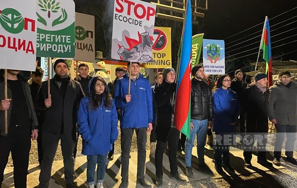 Акция протеста на дороге Ханкенди-Лачын продолжается и в вечерние часы - ФОТО