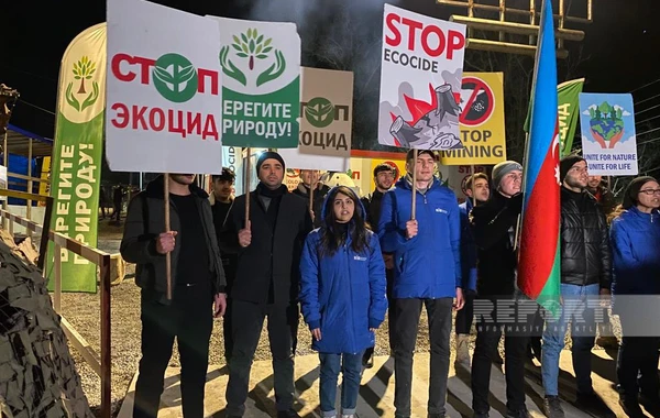 Акция протеста на дороге Ханкенди-Лачын продолжается и в вечерние часы - ФОТО