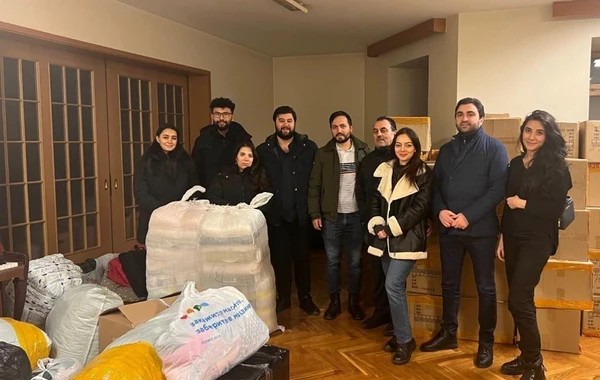 Moskvadakı Azərbaycan diasporu Türkiyəyə yardım göndərib - FOTO