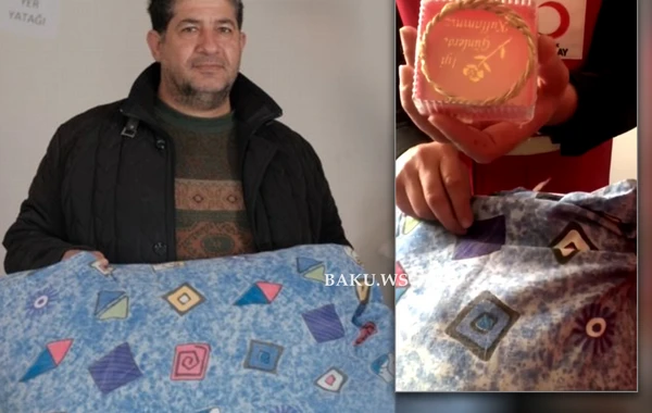 Zəlzələdən zərərçəkənə verilən yastıqdan qızıllar çıxdı - FOTO/VİDEO