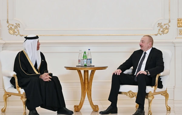 Prezident İlham Əliyev Birləşmiş Ərəb Əmirliklərinin Ali Şurasının üzvünü qəbul edib - FOTO