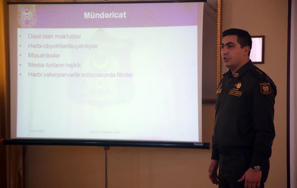 Hərbi vətənpərvərlik mövzusunda xəbər hazırlayan media nümayəndələri ilə görüş keçirilib - FOTO