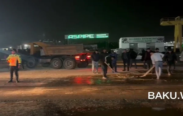 Lökbatan yolunda qorxulu anlar, daşlar asfalta səpələndi - VİDEO - RƏSMİ AÇIQLAMA - YENİLƏNİB