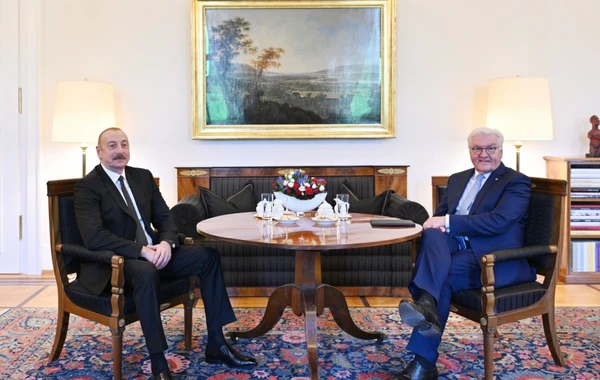 Azərbaycan və Almaniya prezidentlərinin Berlində təkbətək görüşü olub - FOTO