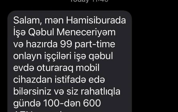 Bu mesajlardan sizə də gəlir?  - Ehtiyatlı olun! - FOTO