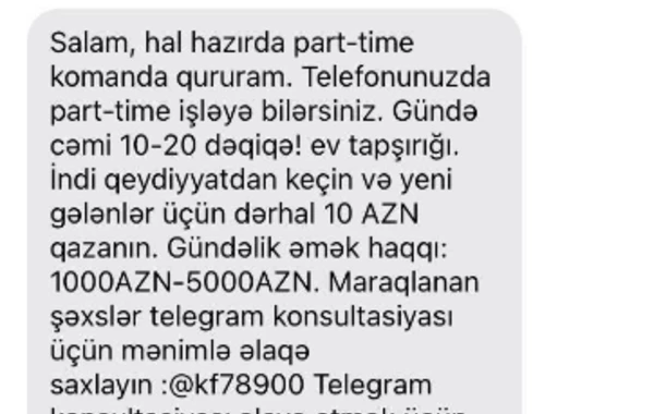 Bu mesajlardan sizə də gəlir?  - Ehtiyatlı olun! - FOTO