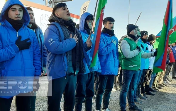 Ekoaksiya: Xankəndi-Laçın yolunda etirazlar 113 gündür davam edir - FOTO
