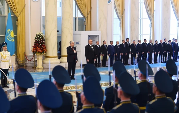 В Астане состоялась церемония официальной встречи Ильхама Алиева - ВИДЕО
