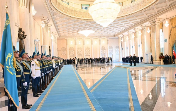 В Астане состоялась церемония официальной встречи Ильхама Алиева - ВИДЕО