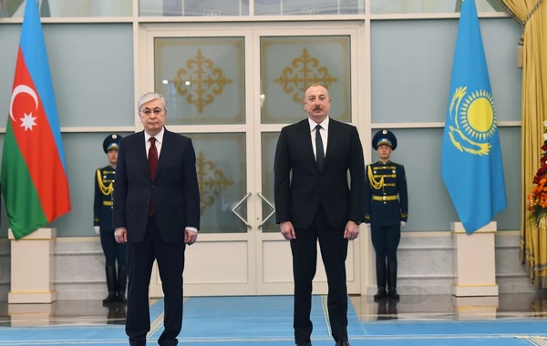 В Астане состоялась церемония официальной встречи Ильхама Алиева - ВИДЕО