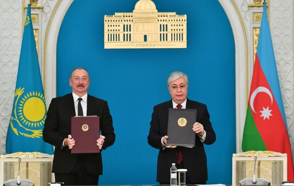 Подписаны азербайджано-казахстанские документы - ФОТО