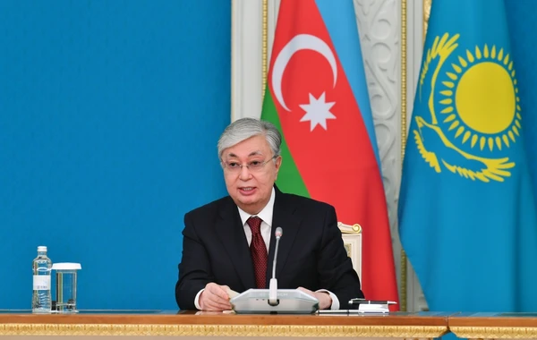 Президенты Азербайджана и Казахстана выступили с заявлениями для прессы - ФОТО