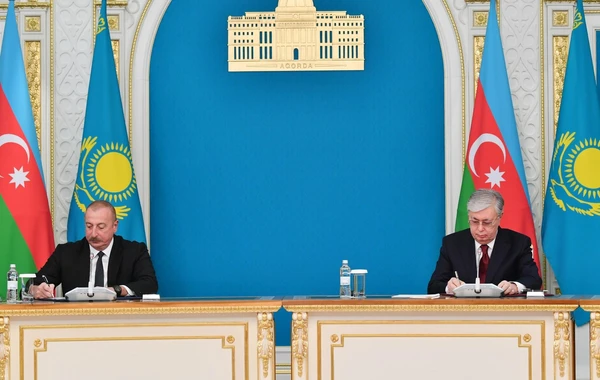 Azərbaycan-Qazaxıstan sənədləri imzalanıb - FOTO - YENİLƏNİB