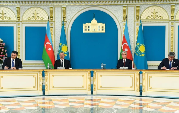 Azərbaycan-Qazaxıstan sənədləri imzalanıb - FOTO - YENİLƏNİB