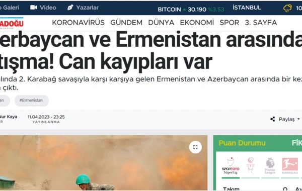 Ermənistanın Azərbaycana qarşı törətdiyi TƏXRİBAT TÜRKİYƏ MƏTBUATINDA - FOTO