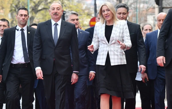 Sarayevoda Azərbaycan Prezidenti İlham Əliyevin rəsmi qarşılanma mərasimi olub - FOTO