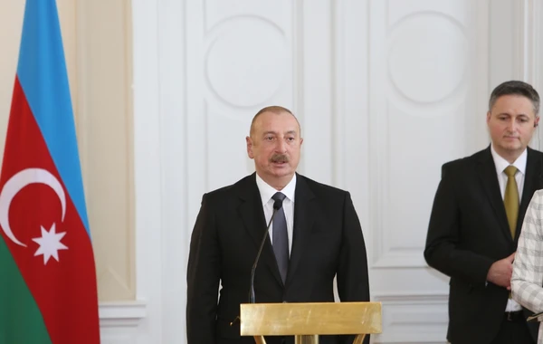 İlham Əliyev və Jelka Tsviyanoviç mətbuata bəyanatlarla çıxış ediblər - YENİLƏNİB - FOTO