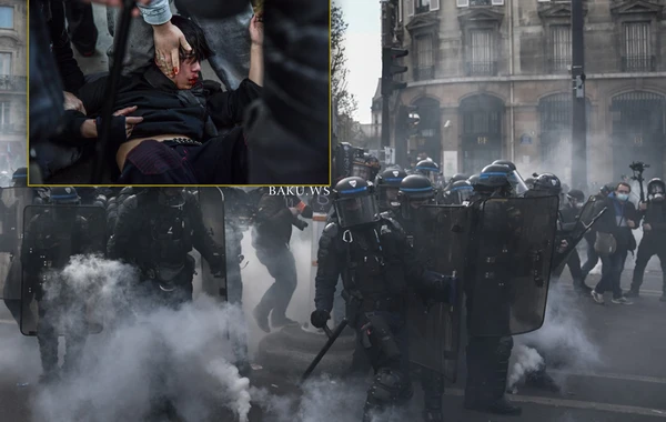 Fransada etirazlar davam edir: Yenə toqquşmalar başladı - FOTO
