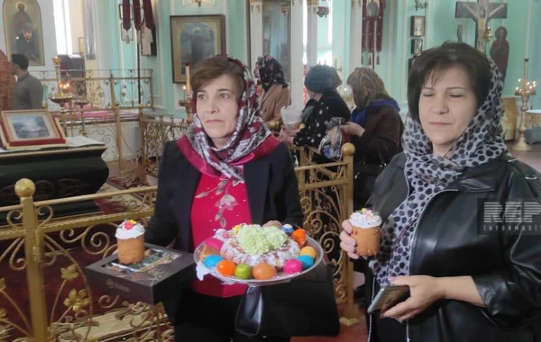 Gəncədə yaşayan xristianlar Pasxa bayramını qeyd edirlər - FOTO